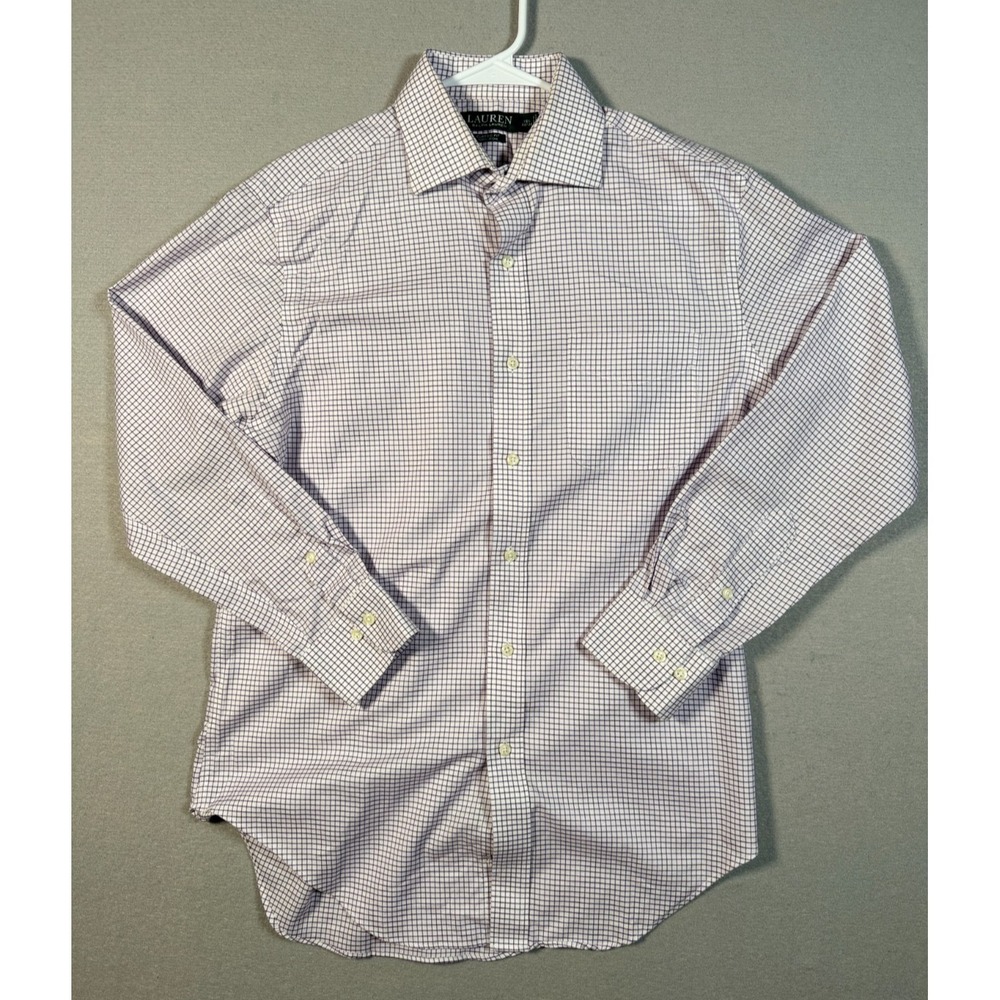Lauren Ralph Lauren Women's Button Up Shirt - Purple - Size 15 1/2 32 / 33